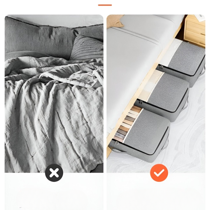 UnderSpace – Underbäddsförvaringsbox med Fönster & Dragkedja för Täcken och Kläder