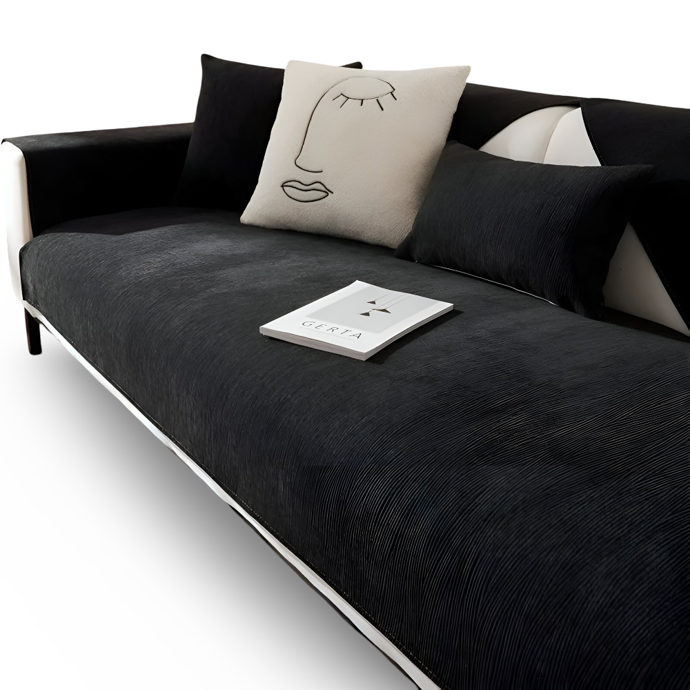 QuiltEase SofaShield – Andningsbart Bomullsöverdrag med Halkfri Silikonbaksida