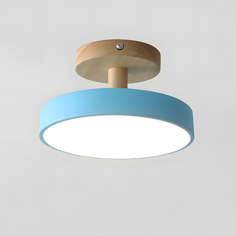Nörd – Scandinavische Plafondlamp met Houten Basis & Zacht Pastel Design