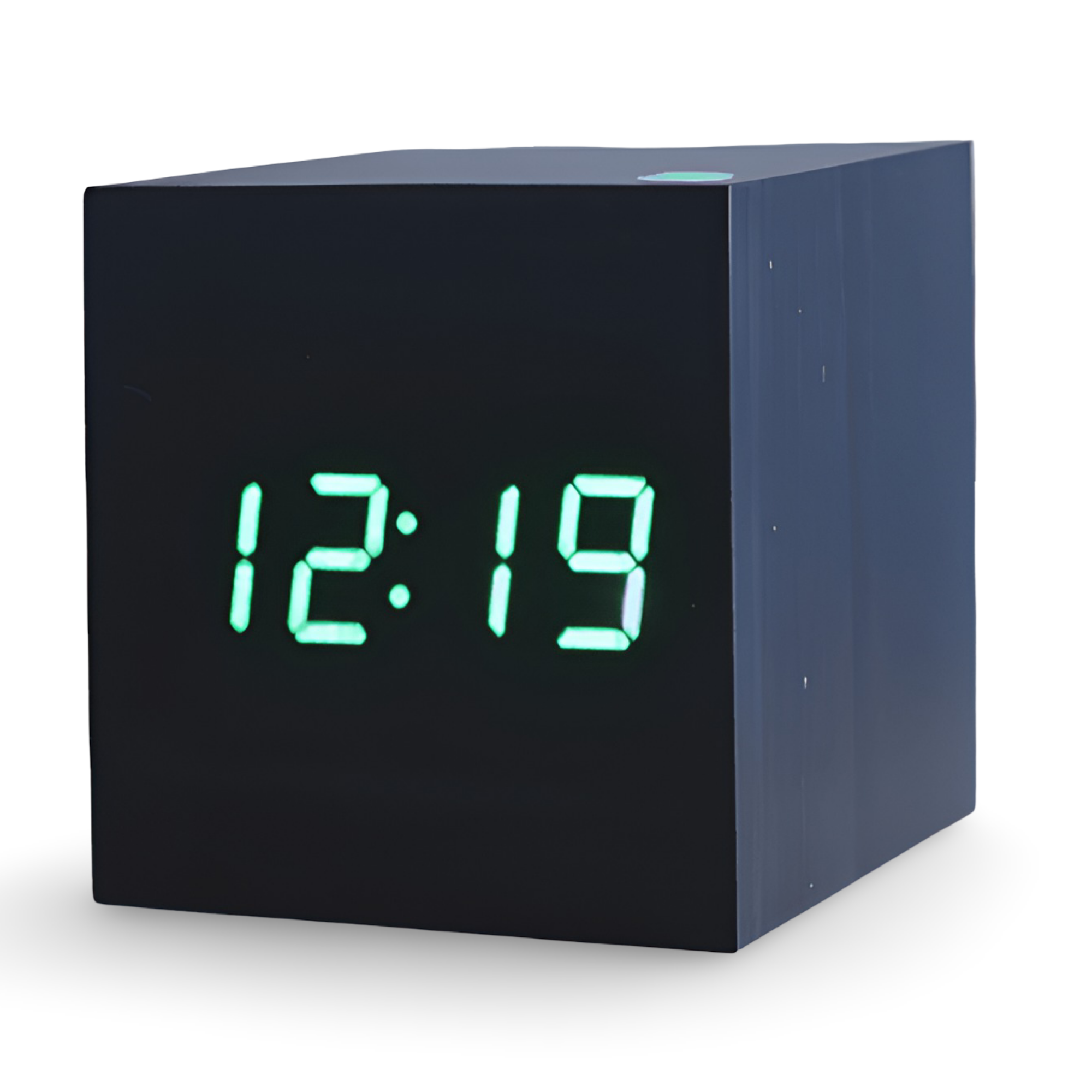 CubeGlow – Digital LED Träväckarklocka i Kubdesign