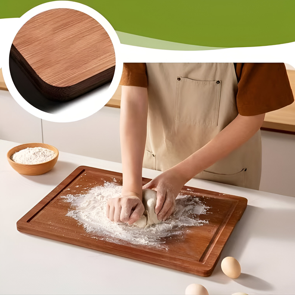 BambooCraft – 3-delat Skärbrädeset i Naturlig Bambu för Kött, Grönsaker & Frukt