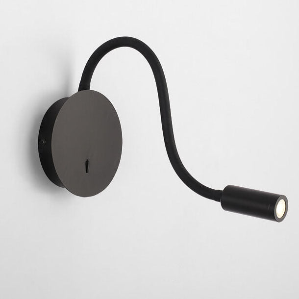 Svart LED-vägglampa med 360° justerbart ljus