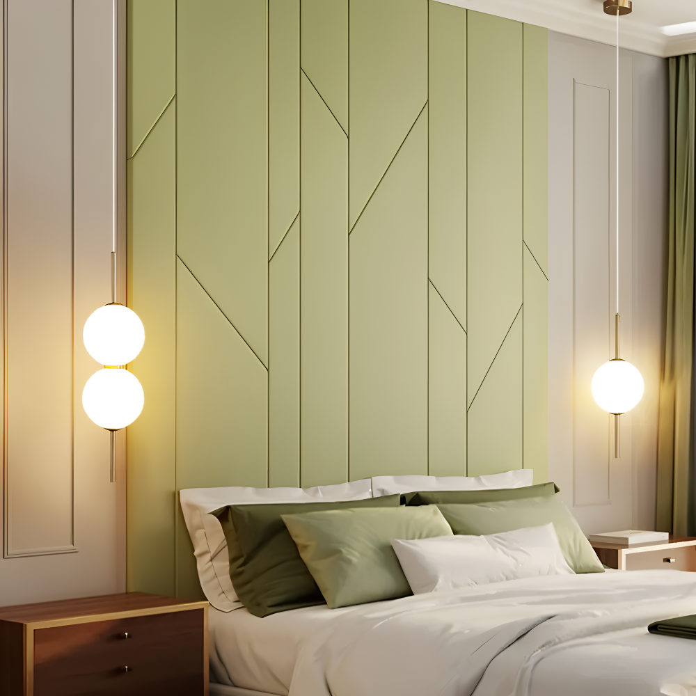 VertiGlobe – Lyxig Pendellampa med Vertikalt Snöre och Matt Glaskula