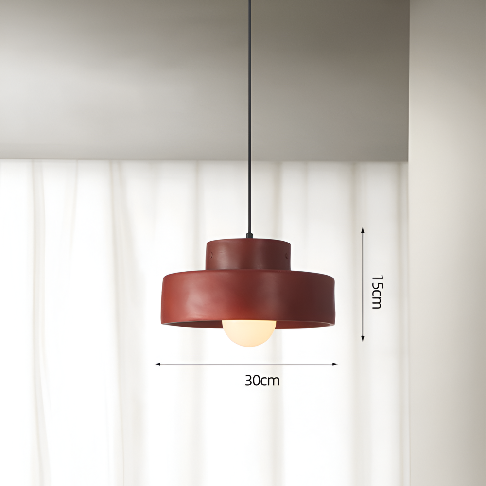 NostalSabi – Färgstark Wabi Sabi Pendellampa i Röd Macaron-Design