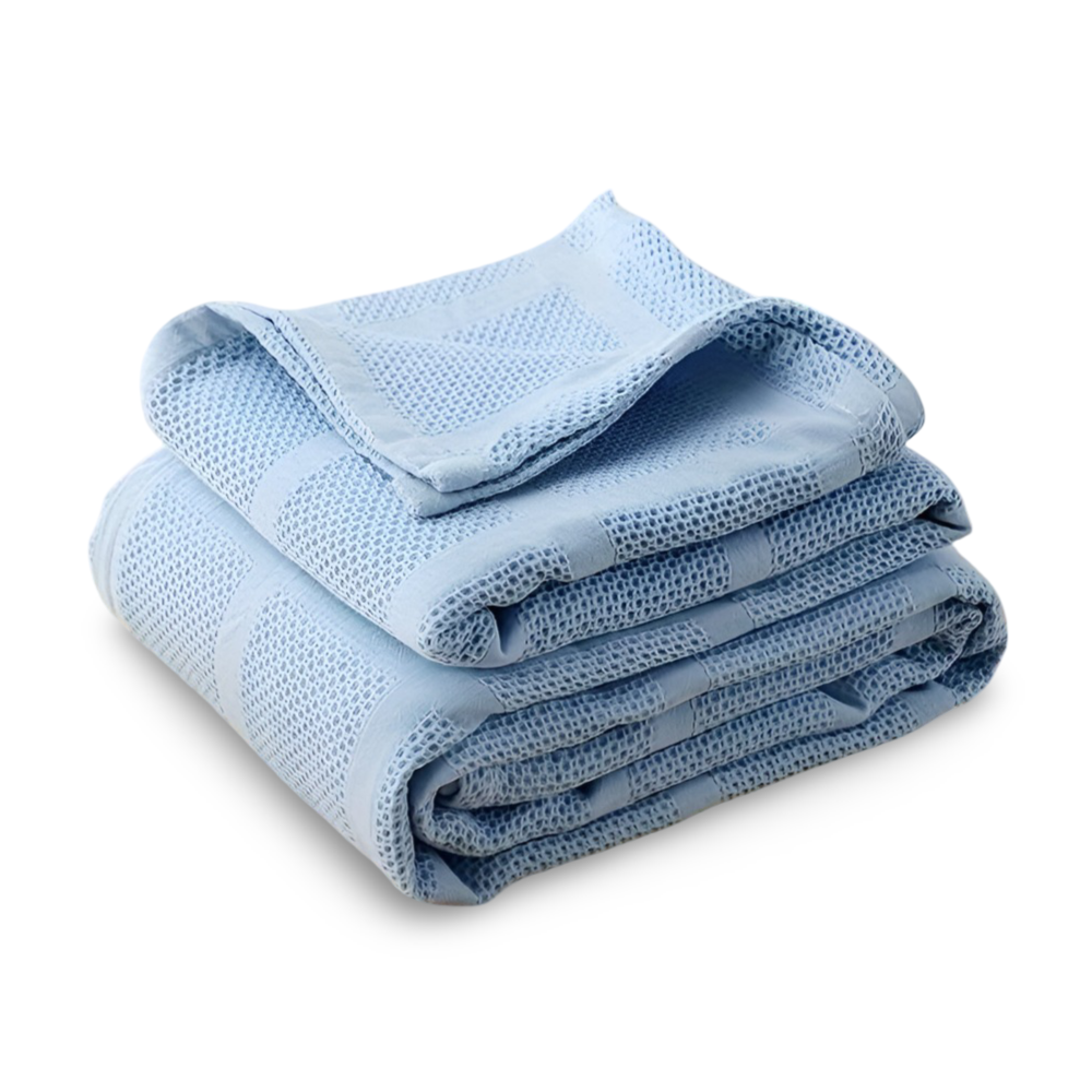 WaffleSoft Cloud – Hypoallergen Bomullsfilt i Twillväv