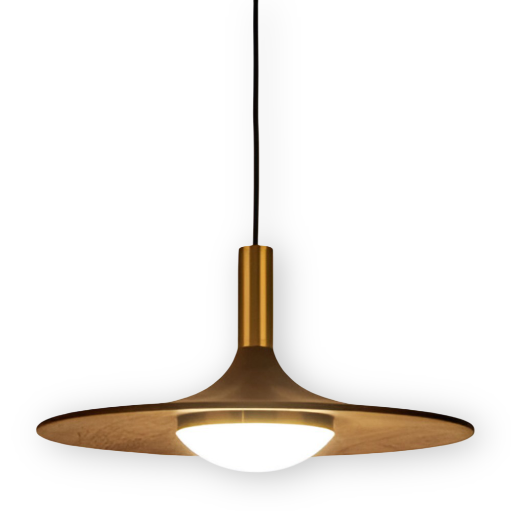 Valnöt – Nordisk Pendellampa i Runt Trä med LED-Belysning