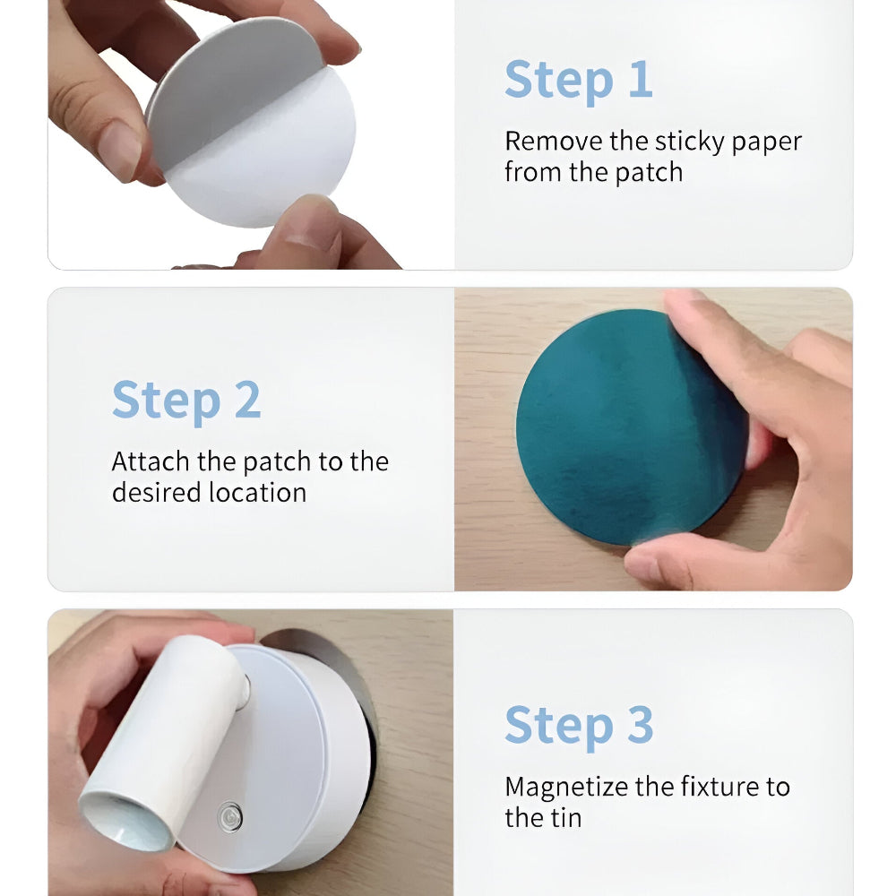 MagniGlow – Trådlös Återuppladdningsbar Vägglampa med Tre-färgad LED-belysning