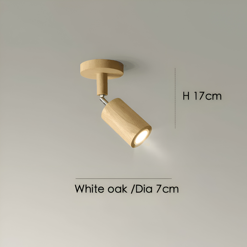 Ljuslyn – Justerbar Takspot i Trä och Metall med LED-belysning