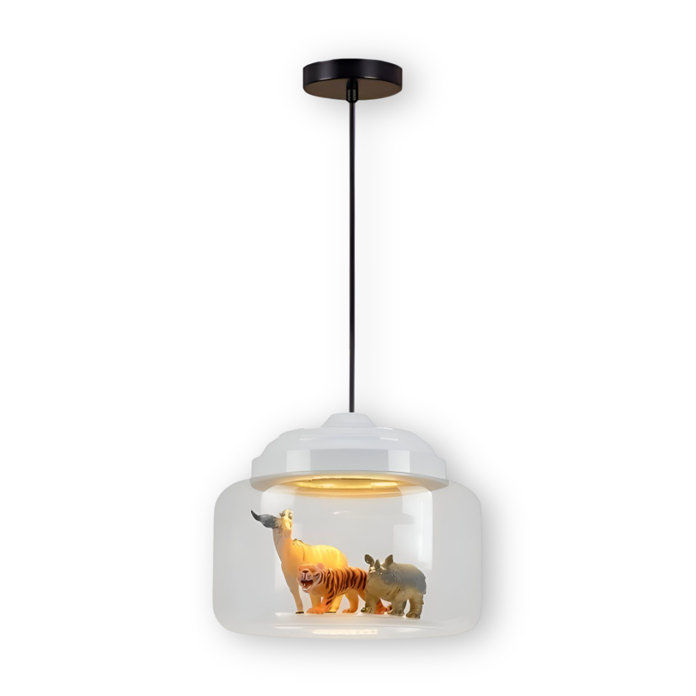 AniLume – Barnpendellampa i Glas med Nordiska Djurmotiv