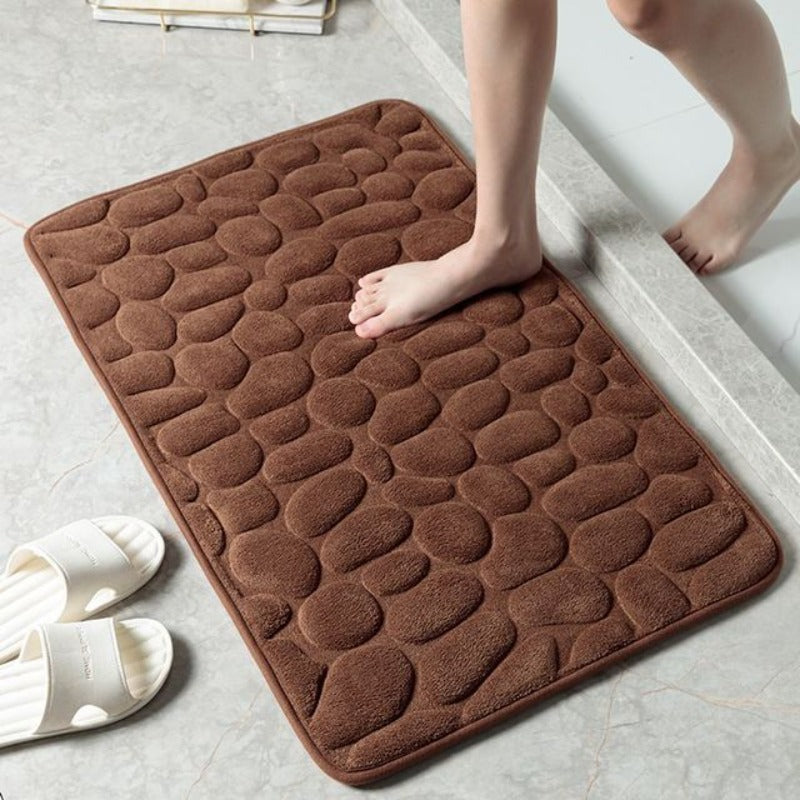 Badrumsmatta i memory foam med stendesign