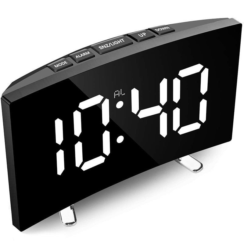 Digital väckarklocka med böjd LED-display