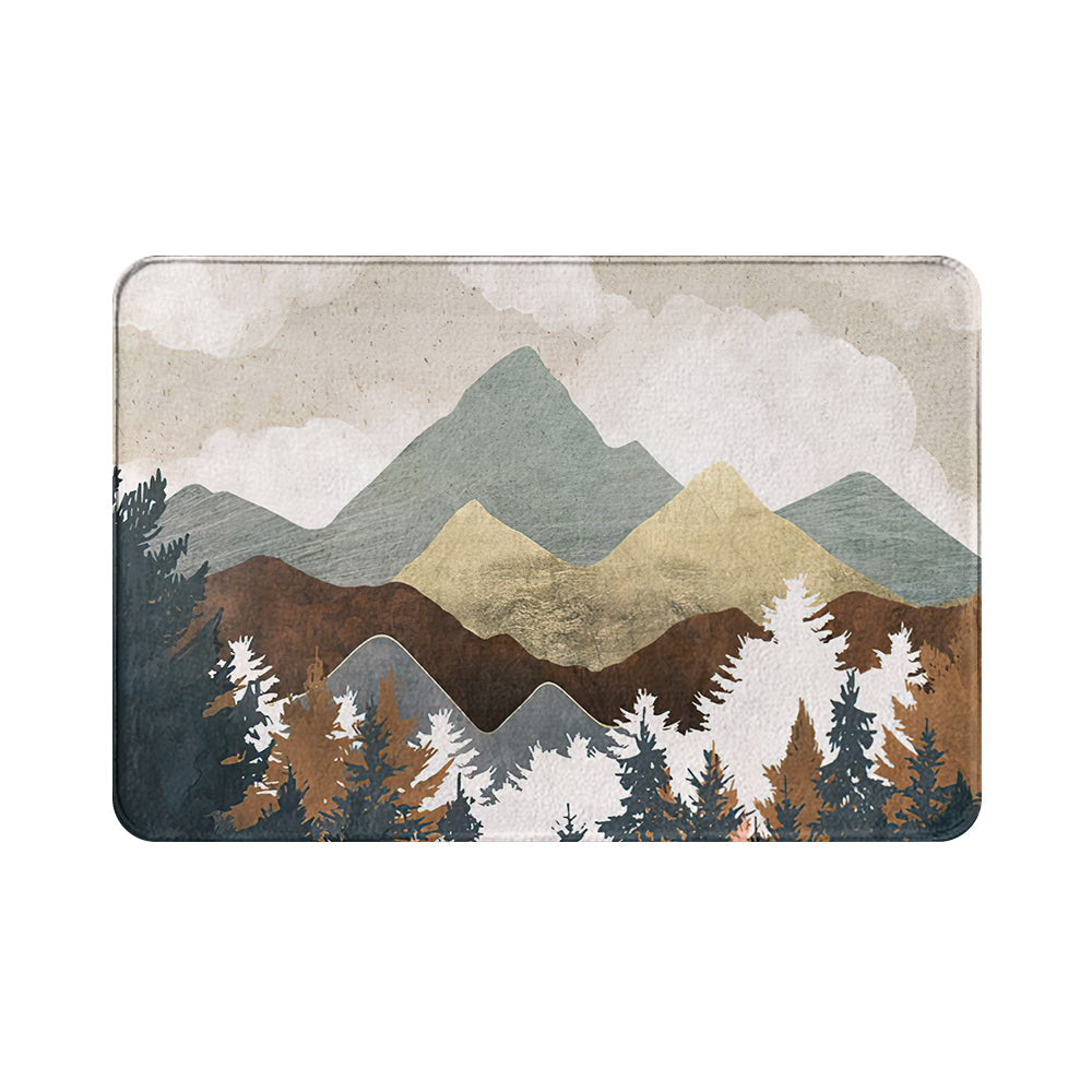 Dörrmatta med Bergslandskap – Stilren Halkfri Matta för Inomhus & Utomhusbruk | 40×60, 50×80, 60×90, 80×120 cm