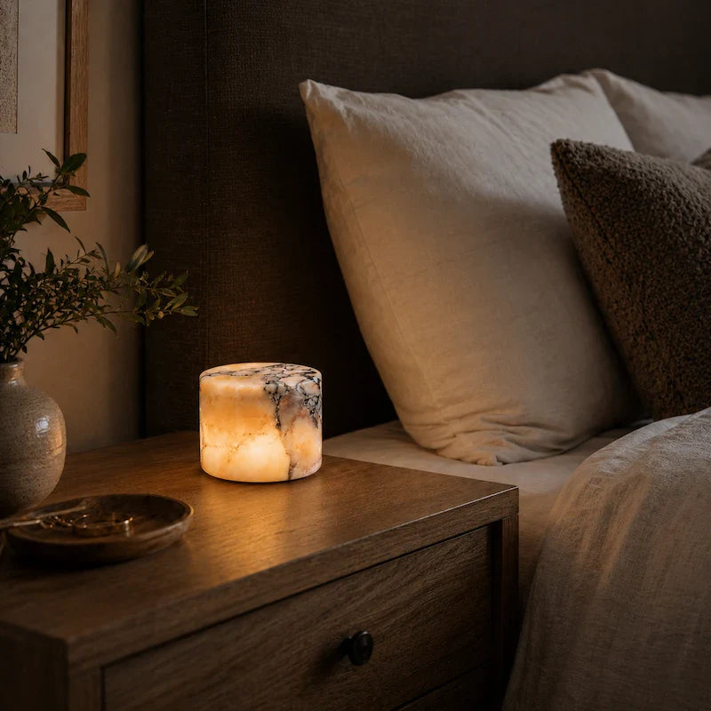Uppladdningsbar bordslampa i marmor med touchkontroll