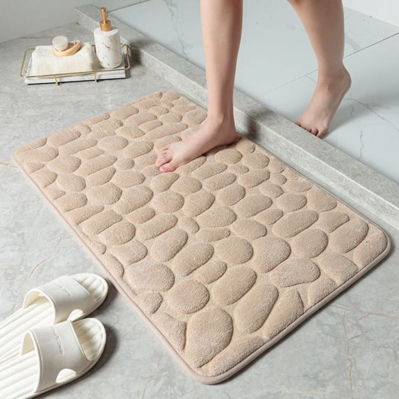 Badrumsmatta i memory foam med stendesign