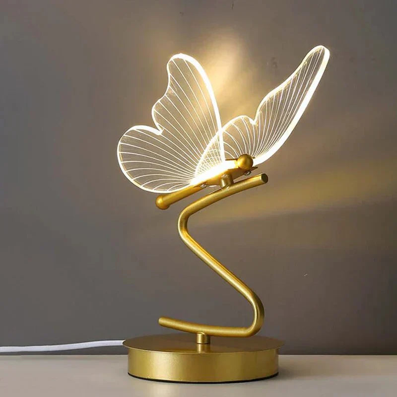 Modern LED-bordslampa i järn och akryl