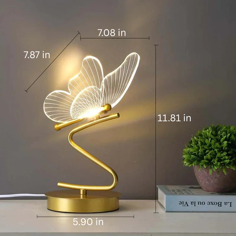 Modern LED-bordslampa i järn och akryl